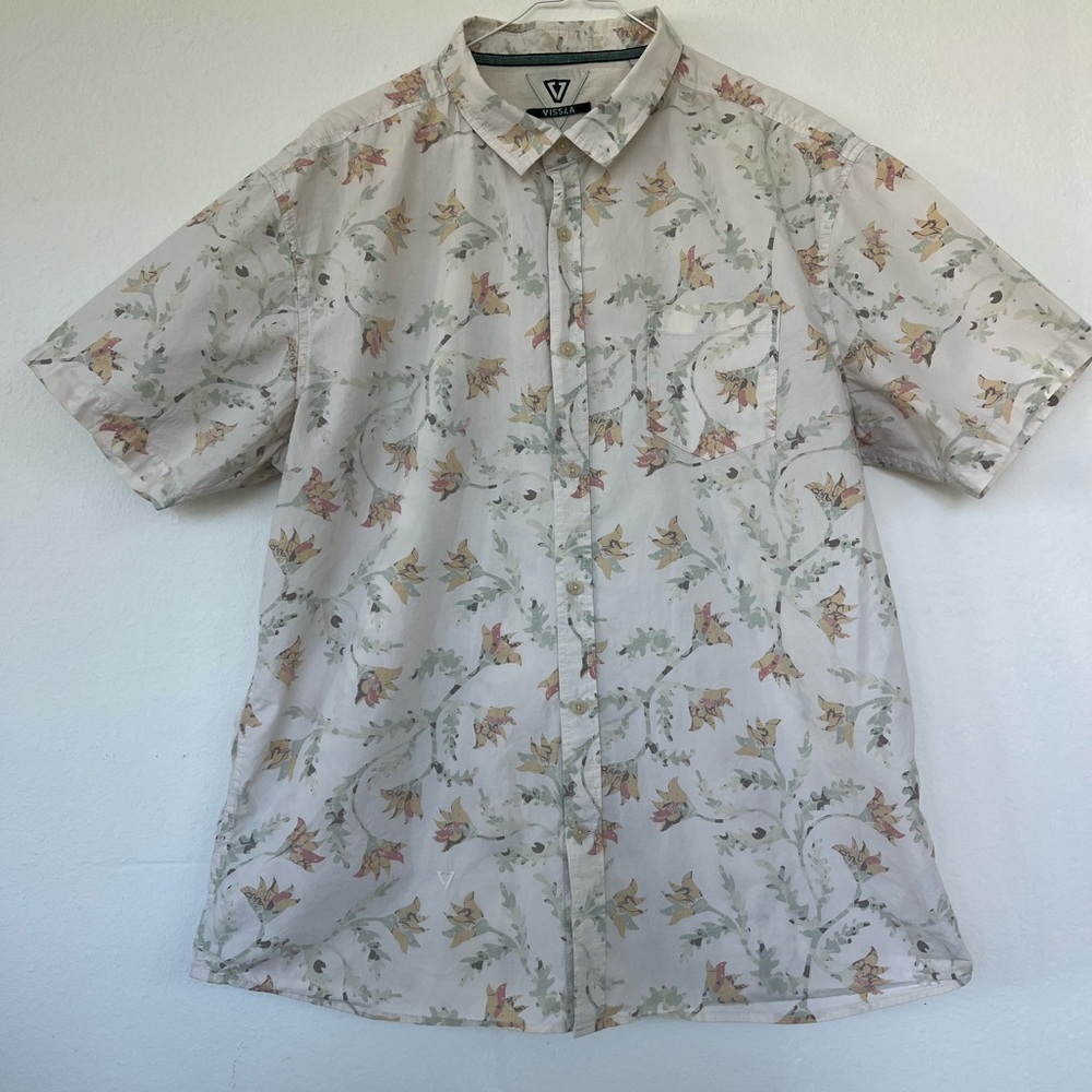 VISSLA Cream Floral Men's Casual Shirt